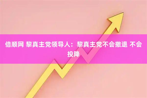 倍顺网 黎真主党领导人：黎真主党不会撤退 不会投降